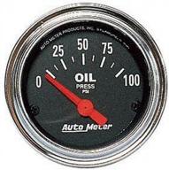 auto meter 2522 traditional electric 🚗 oil pressure gauge, regular, 2.3125 inches, chrome finish логотип