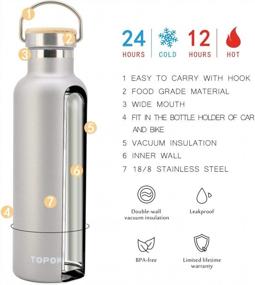 img 3 attached to 25Oz TOPOKO Vacuum Insulated Water Bottle: Keeps Drinks Cold Up To 24 Hours & Hot Up To 12 Hours!