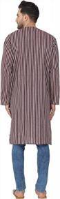 img 3 attached to SKAVIJ Men'S Handloom Cotton Kurta Indian Ethnic Wear Yoga Top