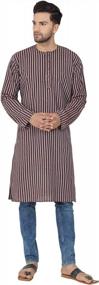 img 4 attached to SKAVIJ Men'S Handloom Cotton Kurta Indian Ethnic Wear Yoga Top