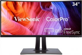 img 4 attached to 🌈 ViewSonic VP3481A ColorPro Blindness Calibration Monitor - 3440X1440, 100Hz, Hardware Calibration, Height Adjustment, Frameless, Curved, LCD