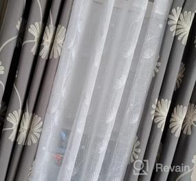 img 7 attached to VOGOL Embroidered Floral Pattern Faux Linen Grommet Curtains, 60% Blackout Thermal Insulated Heavy Drapes For Bedroom/Living Room Window Treatment Panels, 52 X 84 Inch