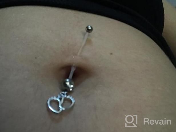 img 1 attached to 14G 1&1/2 Inch Length Pregnancy Maternity Flexible Bioplast Long Belly Button Rings Navel Retainer Body Piercing Varied Style JFORYOU review by Sarah Moore