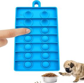 img 4 attached to Joytale Dog Feeding Reminder Push Pop Bubble AM/PM Pet Fed Schedule Sign For Dogs And Cats Hanging Silicone Daily Food & Medication Tracker Indication Chart Blue