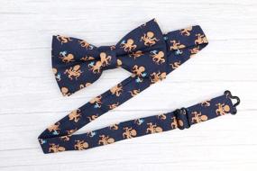 img 2 attached to Stylish Pre-Tied Bow Tie With Quirky Patterns - Adjustable Cotton Bowtie For Men And Boys