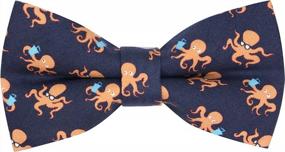 img 4 attached to Stylish Pre-Tied Bow Tie With Quirky Patterns - Adjustable Cotton Bowtie For Men And Boys