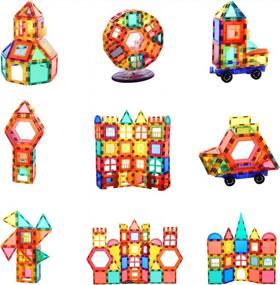 img 1 attached to STEM Magnetic Building Set For Kids - 96PCS Magnetic Tiles Construction Kit With Storage Box - Magnet Stacking Toys - Educational Preschool STEM Toys - Ideal Gifts For Boys And Girls - Gifts2U
