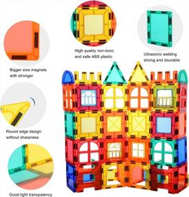 img 2 attached to STEM Magnetic Building Set For Kids - 96PCS Magnetic Tiles Construction Kit With Storage Box - Magnet Stacking Toys - Educational Preschool STEM Toys - Ideal Gifts For Boys And Girls - Gifts2U