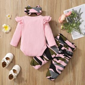 img 2 attached to Newborn Baby Girl Camo Outfit - Nilikastta Romper Bodysuit Long Sleeve Tops Jumpsuit For Fall Infant