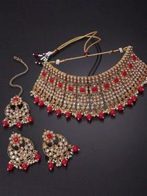 img 1 attached to Aheli Necklace Earrings Traditional Bollywood Women's Jewelry via Jewelry Sets