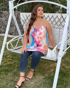 img 3 attached to Boho Chic: Loose Floral Tank Tops For Plus-Size Women