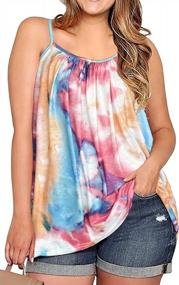 img 4 attached to Boho Chic: Loose Floral Tank Tops For Plus-Size Women