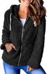 sherpa-lined long sleeve women's jacket with fleece, zipper, hood, and pockets – cozy & stylish outerwear logo