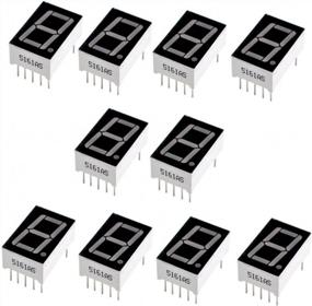 img 4 attached to Set Of 10 Common Cathode 10-Pin 1 Bit 7 Segment 0.56" Red LED Display Digital Tubes For Enhanced Visibility