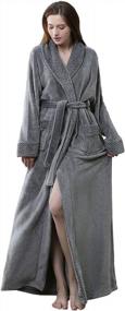 img 4 attached to Сохраняйте уют всю зиму с женским длинным флисовым халатом Artfasion'S, мягким и теплым с карманами