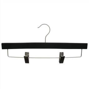 img 2 attached to Maximize Closet Space With NAHANCO Slim Line Skirt Hangers – Pack Of 20, Black Rubberized Clips Included