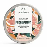 body shop pink grapefruit body butter, 6.75oz - moisturizing skin care cream (pack of 1) - improved packaging logo