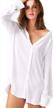 women's sleep shirts: soft button down long sleeve pajama tops for bedtime & swimsuit cover ups by tousyea logo