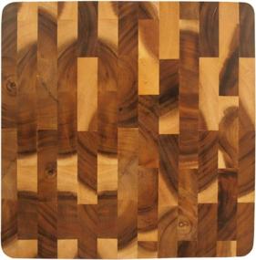 img 3 attached to Roro Wood Square End-Grain Chef Cutting Board And Block, 14 Inch Acacia Square