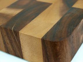 img 2 attached to Roro Wood Square End-Grain Chef Cutting Board And Block, 14 Inch Acacia Square