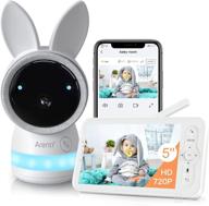 👶 wifi video baby monitor with 2k ultra hd camera, 5&#34; color display, night vision, lullabies, cry detection, motion detection, temperature &amp; humidity sensor, two way talk, app control (white) logo