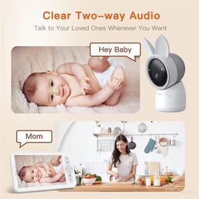 img 3 attached to 👶 WiFi Video Baby Monitor with 2K Ultra HD Camera, 5&#34; Color Display, Night Vision, Lullabies, Cry Detection, Motion Detection, Temperature &amp; Humidity Sensor, Two Way Talk, App Control (White)