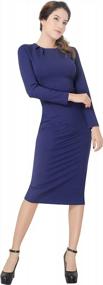 img 1 attached to Professional Style: Marycrafts Women'S Square Neck Midi Dress For Work And Business