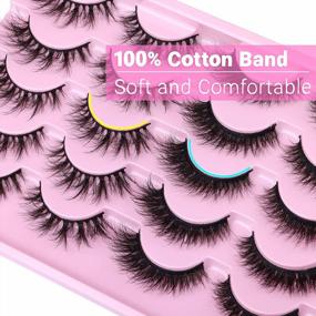 img 1 attached to 10 Pairs Of Lanflower'S 8D Curl Fluffy Cat Eye Eyelashes In 2 Styles For Short Wispy And Natural Looking Fake Lashes
