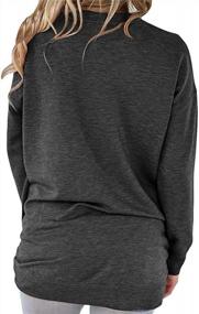 img 3 attached to Casual Comfort: Women'S Loose Fit Sweatshirt With Pockets