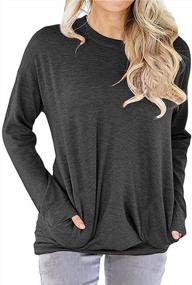 img 4 attached to Casual Comfort: Women'S Loose Fit Sweatshirt With Pockets