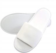 unisex white appearus poly velvet spa slippers - open toe hotel comfort for women & men, one size logo