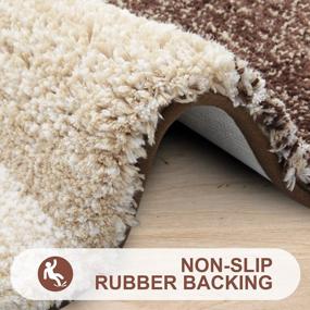 img 2 attached to Non-Slip Luxury Brown Microfiber Bath Rug Mat, Extra Soft And Absorbent Shaggy Carpet For Bathroom Floor, Tub And Shower 16X24, Machine Wash Dry.