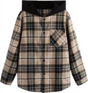 plaid button-up hooded shirt for boys - casual long sleeve with pocket by milumia logo