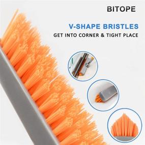 img 3 attached to 🧽 Long Handled Grout Brush - BITOPE Scrub Brush for Effective Grout Cleaning with V-Shaped Stiff Bristles - Ideal for Showers, Tubs, Tiles, Bathrooms, and Bathtubs