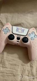 img 5 attached to Anti-Slip Silicone Skin Protective Cover For Playstation 5 DualSense Wireless Controller - GeekShare Cat Paw PS5 Controller Skin In Pink