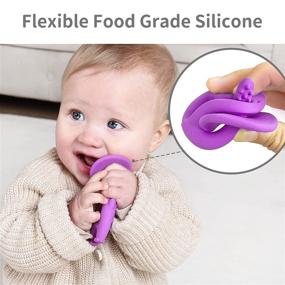 img 1 attached to Mombella Soft Silicone Teething Toys For Infants: Elephant-Shaped Purple Pacifier For Sucking And Chewing, Perfect Baby Shower Gift For Teething Relief From 0-12 Months