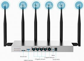 img 3 attached to Wiflyer WG3526 4G LTE Router - AC1200Mbps Dual Band CAT4 Wireless Router with Metal Case, Detachable 6×5dBi Antennas, Gigabit Ethernet, TF Card Slot, USB3.0 Port &amp; SIM Card Slot