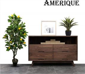 img 2 attached to Transform Your Space With AMERIQUE'S Gorgeous 4Ft Artificial Lemon Trees - Realistic Features, Real-Touch Technology And Sculpting Resin Trunks
