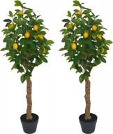 преобразите свое пространство с помощью великолепных искусственных лимонных деревьев amerique высотой 4 фута - реалистичные функции, технология real-touch и скульптурные стволы из смолы логотип