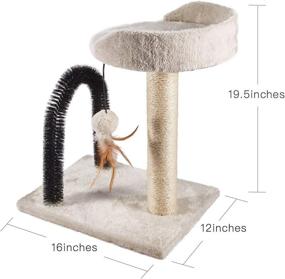 img 3 attached to 🐱 Luxurious PEEKAB Cat Scratching Post: Tower Tree, Arch Groomer & Toys for Kittens and Small Cats