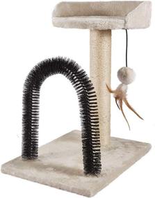 img 2 attached to 🐱 Luxurious PEEKAB Cat Scratching Post: Tower Tree, Arch Groomer & Toys for Kittens and Small Cats