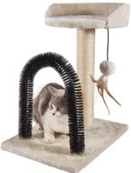 🐱 luxurious peekab cat scratching post: tower tree, arch groomer & toys for kittens and small cats logo