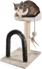 img 1 attached to 🐱 Luxurious PEEKAB Cat Scratching Post: Tower Tree, Arch Groomer & Toys for Kittens and Small Cats