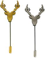 старинная золотая или серебряная булавка на лацкан с рогами оленя от pinmart логотип
