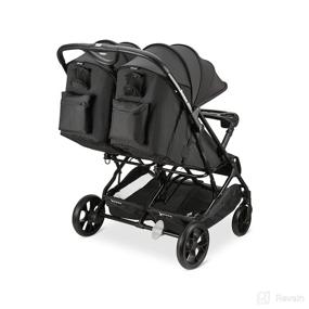 img 3 attached to 👶 Black Joovy Kooper RS2 Double Stroller with Snack Trays - Lightweight Side by Side Travel Stroller