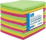 🧽 koruser microfiber cleaning cloths (12-pack) - reusable & washable - all-purpose towels for indoor/outdoor cleaning, dusting & polishing - kitchen, bathroom & auto surfaces logo