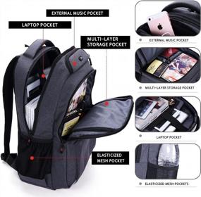 img 2 attached to Versatile Laptop Backpack With USB Charging Port And Water Resistant Design – Perfect For Business, College, And Travel!