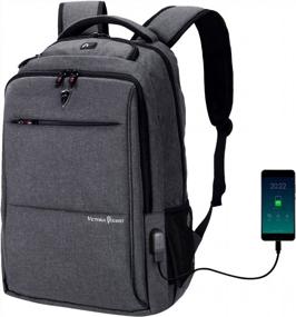 img 4 attached to Универсальный рюкзак для ноутбука с USB-портом для зарядки и водонепроницаемой конструкцией — идеально подходит для работы, учебы и путешествий!