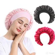 satin bonnet night elastic sleeping logo