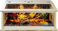 🦎 large prolee reptile terrarium tank 32"x16"x16" | upgraded 2022 | bearded dragon & snake tank | front & roof door | built-in lamp fixture and switch logo